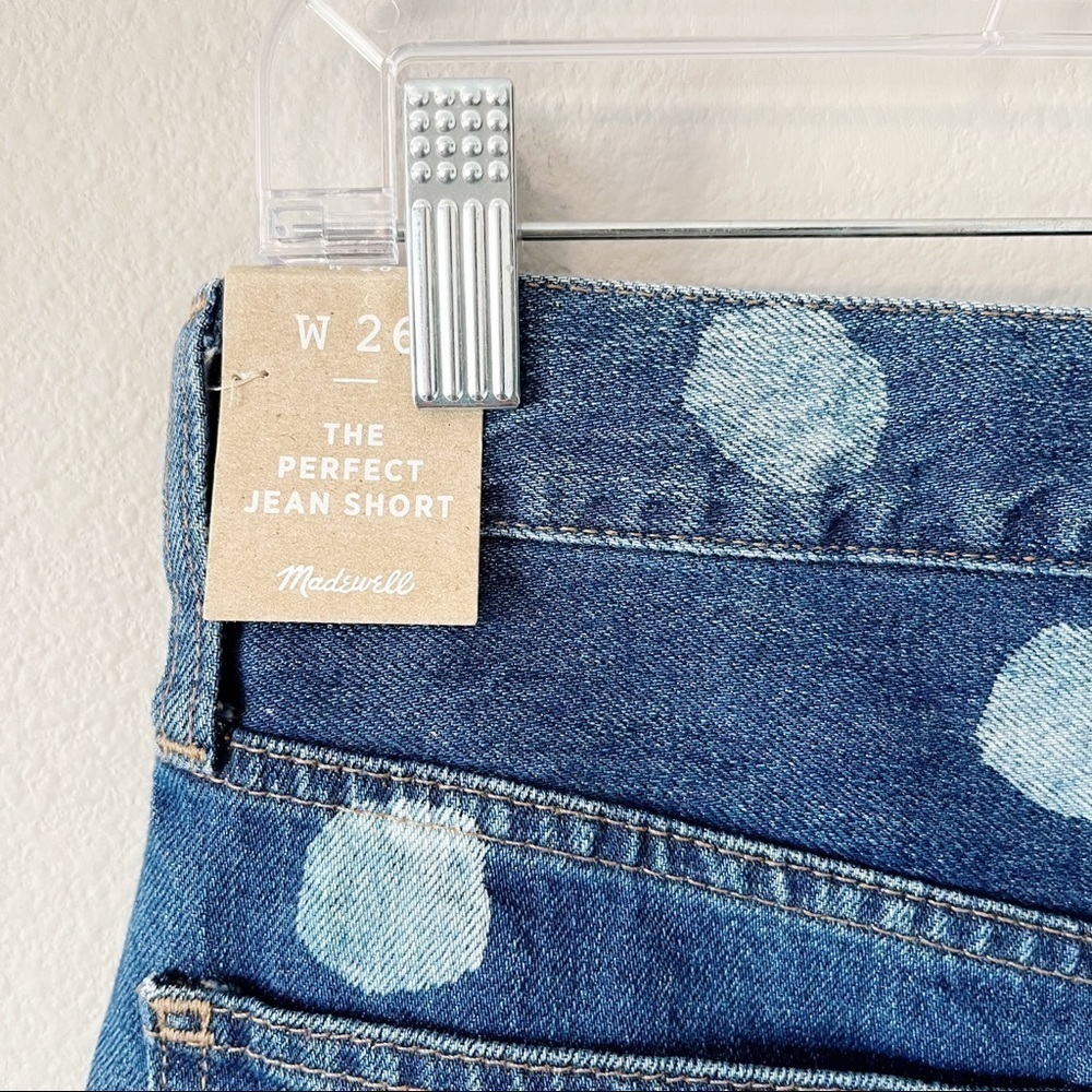 Madewell NWT The Perfect Vintage Jean Short: Polka Dot Edition Size 26 Highrise - Picture 11 of 16
